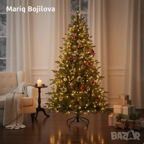 Красива коледна елха с естествено излъчване – празниците започват тук!, снимка 4 - Декорация за дома - 52227542