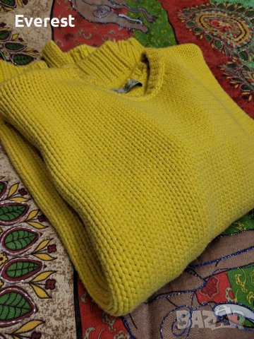 Страхотен ЖЪЛТ пуловер,едра плетка- XL/ XXL, снимка 3 - Блузи с дълъг ръкав и пуловери - 39231836