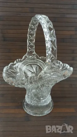 Кошница бонбониера от шлифован кристал, снимка 3 - Декорация за дома - 49728497
