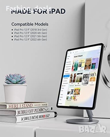 Нова Въртяща се магнитна стойка за iPad алуминиев държач таблет Apple, снимка 3 - Друга електроника - 40708892