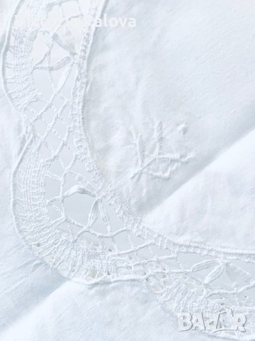 Красива кръгла бяла покривка памук, снимка 5 - Покривки за маси - 41711597