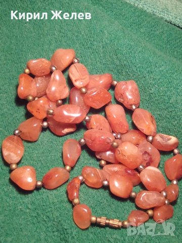 РЕТРО КОЛИЕ от НАТУРАЛЕН ХАЛЦЕДОН РЪЧНА ИЗРАБОТКА РАЗКОШНО 12725, снимка 13 - Колиета, медальони, синджири - 30625204