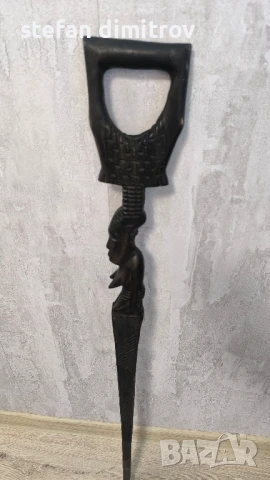 Африканска фигура от тиково дърво , снимка 5 - Антикварни и старинни предмети - 51158034