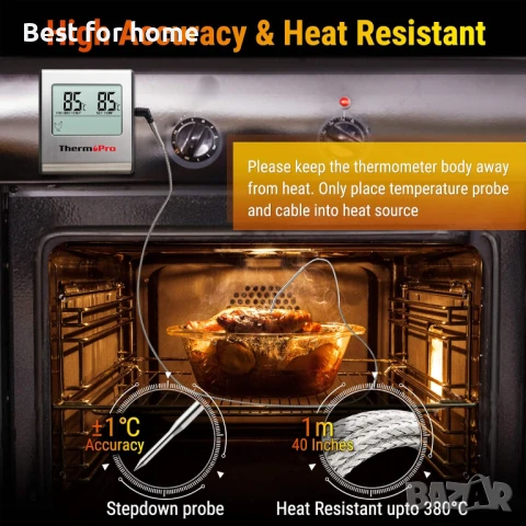 ThermoPro TP16 Цифров кухненски термометър за месо  с таймер и аларма, снимка 5 - Други - 50810196