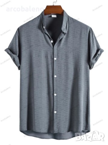 Мъжка модна модерна ежедневна риза с къс ръкав и яка, 7цвята - 023, снимка 6 - Ризи - 40847586