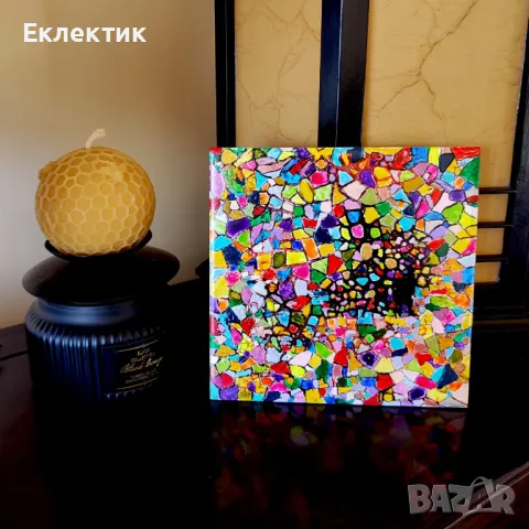 Мозайка. Акрил върху керамична плоча. Оригинал, снимка 4 - Декорация за дома - 48403763