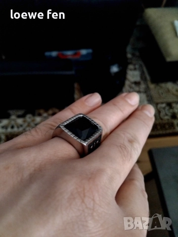 Сериозен мъжки правоъгълен пръстен неръждаема стомана!, снимка 3 - Пръстени - 49741329