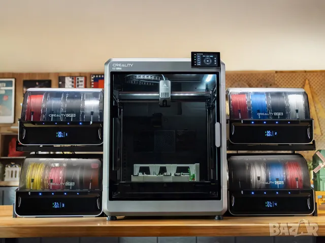 3D принтер Creality K2 Plus Combo с до 16 цвята (с 1 автоматична подаваща с-ма) и аксесоари като нов, снимка 2 - Принтери, копири, скенери - 50189233