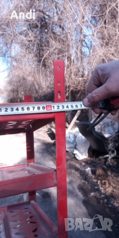 Метален стелаж с рафтове 160/54/34см етажерка червен с 10 рафта, снимка 5 - Стелажи и щандове - 53657352