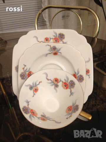 Bavaria 1930-те г. Ново немско трио за кафе/чай и десерт чаша чинии, сервиз, сет, чиния, снимка 7 - Колекции - 34764354