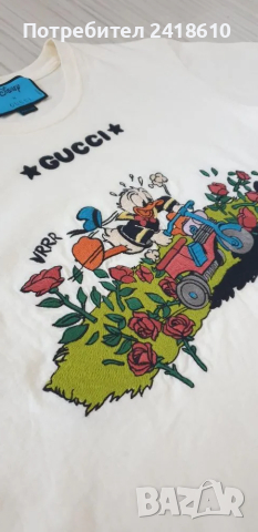 GUCCI x Off White Disney Edition Cotton Made in Italy Womens Size L НОВО! ОРИГИНАЛ! Дамска Тениска!, снимка 8 - Тениски - 47389582