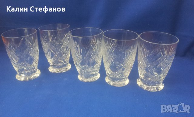 Кристални чаши за безлкохолно, гравюра, 5 бр , снимка 8 - Чаши - 40379842