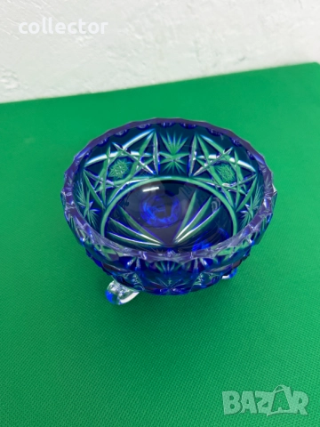 Кристална "БОХЕМСКА" - купа / захарница. №7601, снимка 3 - Антикварни и старинни предмети - 52366452