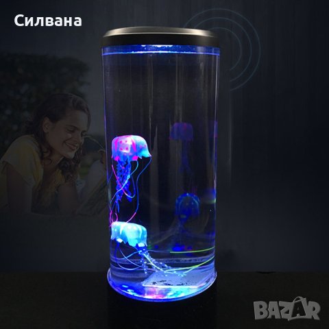 Настолна Лед лампа с медузи, снимка 2 - Лед осветление - 42607715