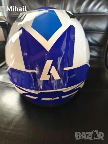 KАСКА AIROH VALOR WINGS BLUE GLOSS , снимка 3 - Аксесоари и консумативи - 51785488