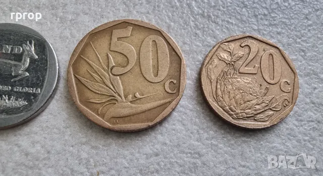 Южно Африканска Република . ЮАР.  20 , 50 цента. 1, 2 и 5 ранда., снимка 5 - Нумизматика и бонистика - 49226650