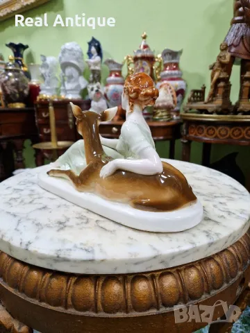 Стара уникална антикварна порцеланова фигура статуетка композиция , снимка 6 - Антикварни и старинни предмети - 50153780