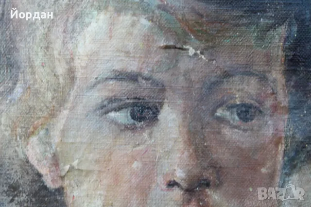 Стар портрет маслени бои, снимка 4 - Антикварни и старинни предмети - 47895284