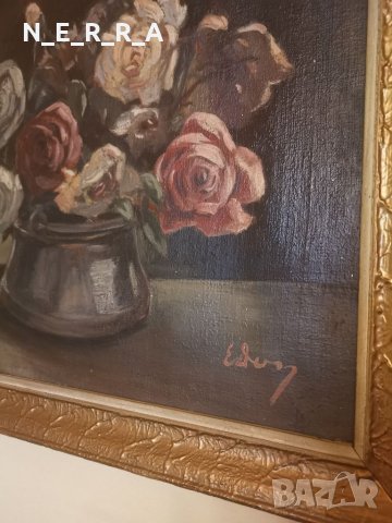 Много стара картина-масло, снимка 3 - Антикварни и старинни предмети - 35854472