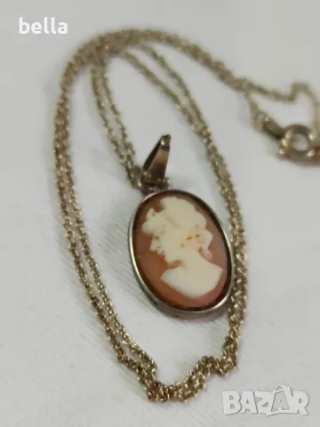 Сребърно старо антикварно колие - медальон камея!, снимка 1