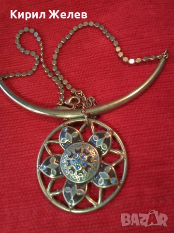 РАЗКОШНА ПОЗЛАТЕНА ДИЗАЙНЕРСКА БУТИКОВА МАРКОВА СКЪПОЦЕННА ОГЪРЛИЦА АРТ ДЕКО СТИЛ КОЛИЕ 27966, снимка 18 - Колиета, медальони, синджири - 37065305