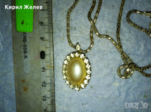 ПОСРЕБРЕНО НЕЖНО ВИНТИДЖ КОЛИЕ с ЕЛЕГАНТЕН МЕДАЛЬОН с ИСКРЯЩИ КРИСТАЛЧЕТА 39253, снимка 7 - Колиета, медальони, синджири - 42090976