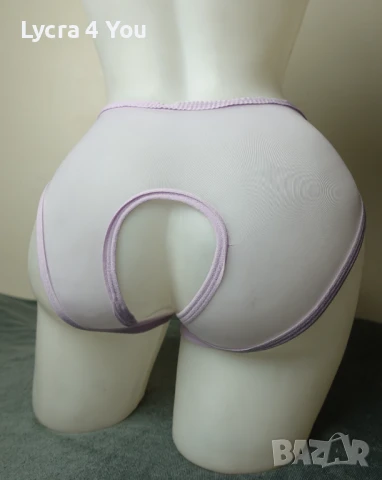 S прозрачни светлолилави бикини с интимен отвор, снимка 4 - Бельо - 51098482