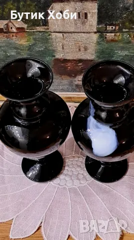 Двойка вази от духано стъкло, снимка 8 - Антикварни и старинни предмети - 49625110