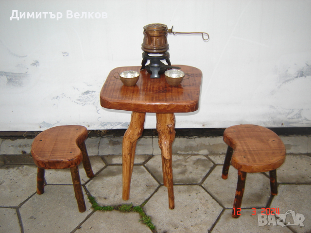 продавам  дървена маса и две столчета, снимка 7 - Други стоки за дома - 44780926