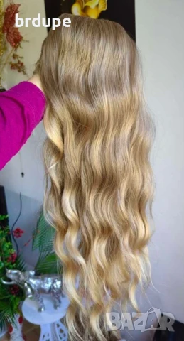 Дълга руса перука на вълни 66 см., снимка 3 - Аксесоари за коса - 51361711