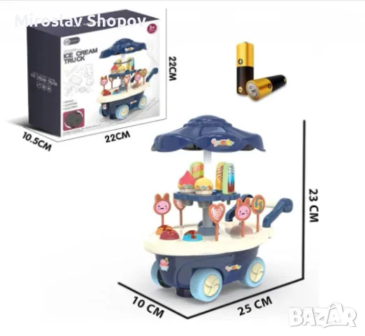 Детска количка със сладкиши и сладолед, снимка 4 - Играчки за стая - 56149046