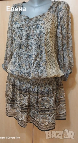 Рокля ZARA.100% коприна. размер L. , снимка 7 - Рокли - 50897903