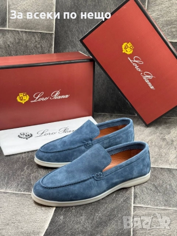 Loro Piana Мъжки Сини Обувки Естествена Кожа Лоро Пиана Код E829, снимка 7 - Ежедневни обувки - 51477811