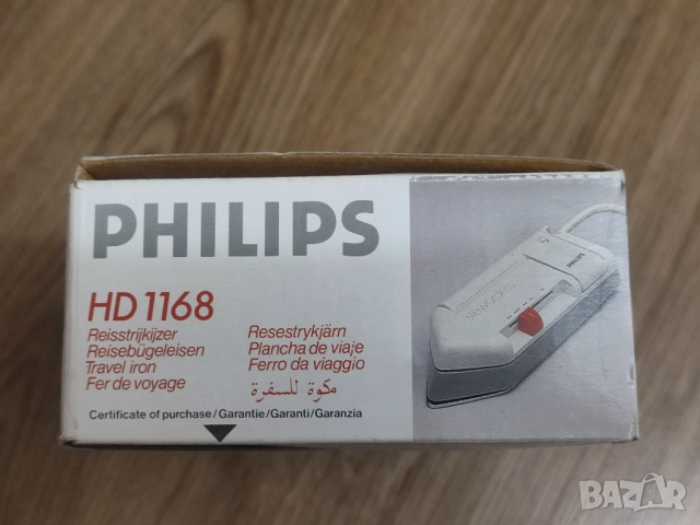 Мини туристическа ютия Philips Stewardess 220V / 110V с незалепваща гладеща повърхност, снимка 2 - Ютии - 52353409