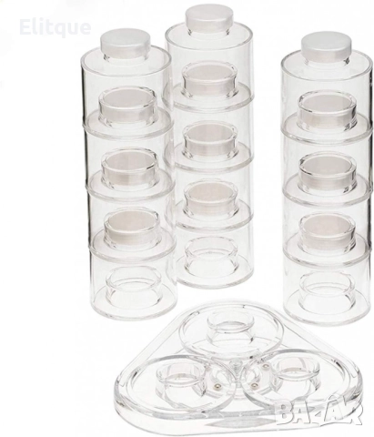 Стилен и практичен органайзер за подправки – Комплект от 12 бурканчета на въртяща се основа, снимка 10 - Други стоки за дома - 52684541