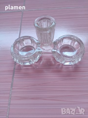 Стара стъклена солница, снимка 1