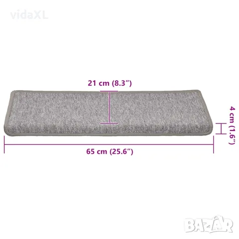 vidaXL Изтривалки за стълби, 30 бр., 65x21x4 см, светлосиви, с правоъгълен кант, снимка 7 - Изтривалки - 56147156