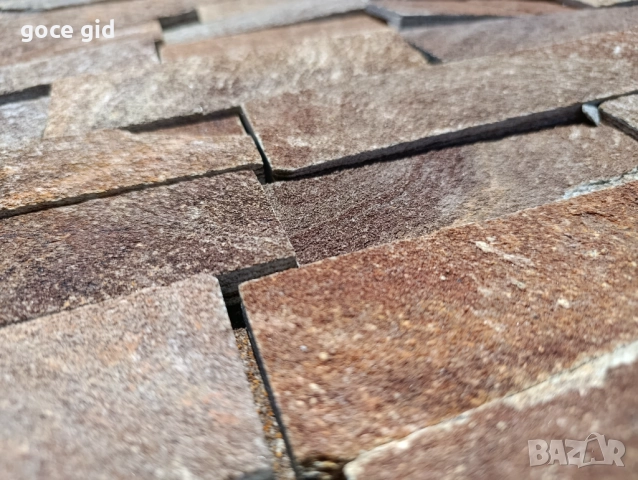 Кафяв естествен камък (гнайс) - тухлички и плочи | Топ цена, бърза доставка, снимка 3 - Строителни материали - 52517324