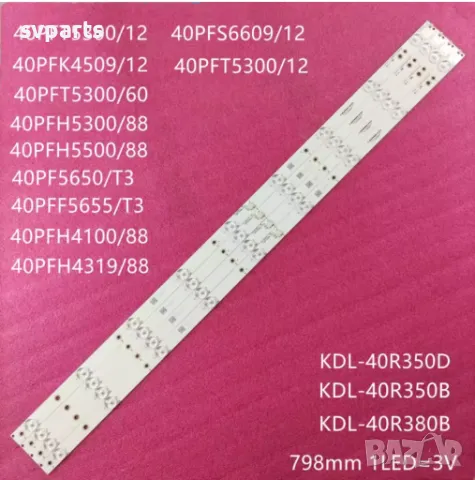 LED ленти за подсветка Philips 40'' GJ-DLEDII P5-400-D409-V7 , снимка 3 - Части и Платки - 48482552