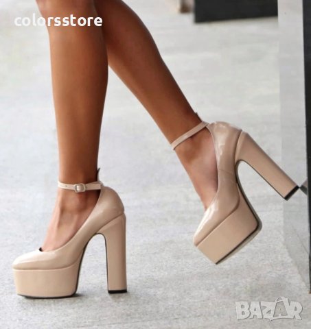 Обувки на ток - бежов лак - VT1, снимка 2 - Дамски обувки на ток - 41047141