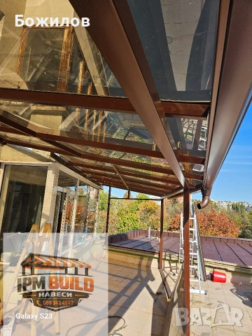 Метални навеси за покриване на тераси, гаражи, входни козирки, термопанели, покривало за коли , снимка 8 - Монтажи - 46826803