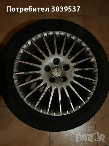 Оригинални джанти за Alfa Romeo 159 / Brera 17" 5x110 с гуми Vredestein 225/50/17, снимка 3 - Гуми и джанти - 55952352