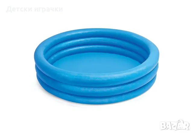 Детски надуваем басейн Intex Crystal Blue, 114 x 25 см, безопасен, син, снимка 2 - Басейни и аксесоари - 49925815