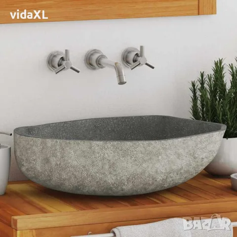 vidaXL Мивка от речен камък, овална(SKU: 146214), снимка 2 - Мивки - 56022969