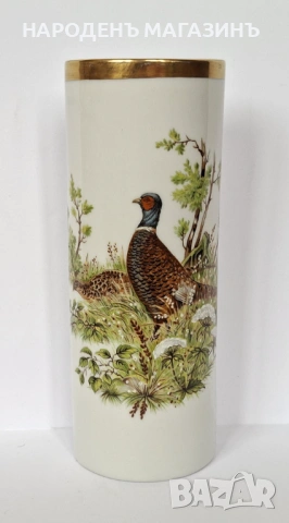 Порцеланова ваза за стена с ловен мотив дивеч порцелан цветя  