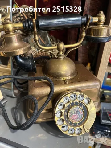 стар японски ретро телефон месингов