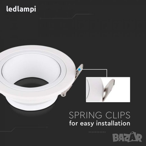 Луна За Вграждане Бяла Кръгла - Подвижна, снимка 2 - Лампи за таван - 41541223