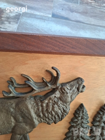 масивно бронзово пано за стена с ловен мотив елен, снимка 9 - Декорация за дома - 51765103