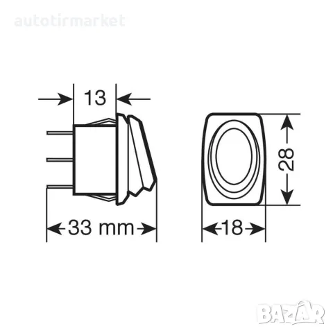 Бутон “micro” превключвател LED 12/24V – '45535 – LAMPA, снимка 2 - Аксесоари и консумативи - 56052595