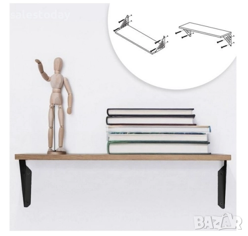 Рафт за стена, 60см, MDF, до 3кг, снимка 1